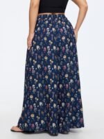 Ditsy Floral Print Stretchy Waist Wide Leg Pants - Image 5