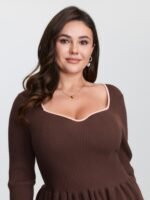 Sweetheart Neckline Cinched Waist Pullover - Image 2