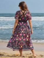 Sarong Set Floral Print One-Piece Swimsuit - Image 4