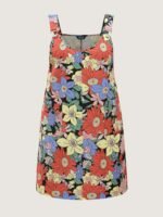 Floral Print Textured Overall Straps Dress - Image 8