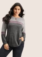 Heather Colorblock Contrast Crew Neck T-shirt - Image 13