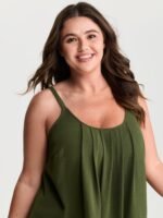 Pleated Flowy Plain Tank Top - Image 2