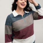 Color Stripes Half-Zipper Sweatshirt