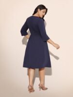 Heart Neckline Patchwork Sequin Button Detail Dress - Image 20