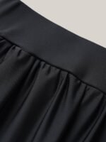High Waisted Pockets Solid Pleated Swim Shorts - Image 6