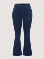 Pull-On Stretchy Wide Waistband Skinny-Fit Knit Jeans - Image 9