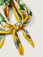 Retro Lemon Print Square Scarf - Image 3