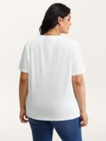 Stretchy Solid Crew Neck T-Shirt - Image 4