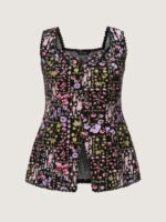 Floral Print Lace Trim Tank Top - Image 7