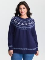 Fair-Isle Nautical Elements Jacquard Pullover