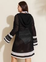 Striped Cut-Out Hooded Swim Cover-Up - Image 13