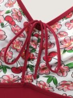 Floral Print Drawstring Front Bikini Top - Image 6