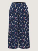 Ditsy Floral Print Stretchy Waist Wide Leg Pants - Image 8
