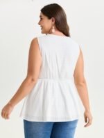 Pure Cotton Jacquard Embroidered Tank Top - Image 4