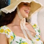 Straw Lace Detail Sunhat