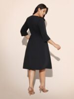 Heart Neckline Patchwork Sequin Button Detail Dress - Image 16