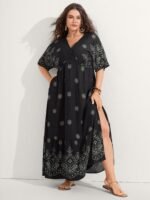 Surplice Neck Split Side Pockets Maxi Dress - Image 8