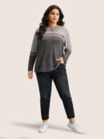 Heather Colorblock Contrast Crew Neck T-shirt - Image 14