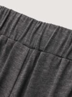 Solid Elastic Waist Wide Leg Lounge Bottoms - Image 12