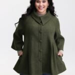Flared Sleeve A-Line Button Jacket