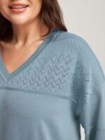 Supersoft Textured Eyelet Trim Pullover - Image 13