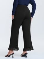 Ruffled Flared Hem Plain Pants - Image 6