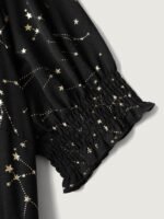 Shimmery Star Print Stretchy-Waist Midi Dress - Image 5