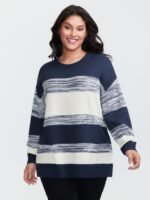 Yarn Blend Colorblock Pullover