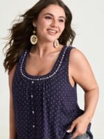 Supersoft Webbed Button Placket Tank Top - Image 2