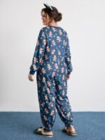 Gingerbread Print Button Placket Jumpsuit - Image 23