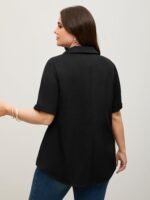 Knotted Front Asymmetrical Hem Blouse - Image 11