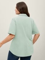 Knotted Front Asymmetrical Hem Blouse - Image 51