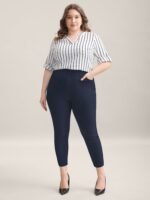Stretch Split Hem Pockets Skinny Pants - Image 11