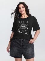 Celestial Print Round Neck T-Shirt