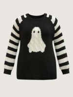Hey Ghost Raglan Stripe Sleeve Pullover - Image 7