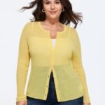 Breathable Sheer Fitted Knit Cardigan