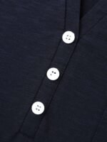Solid Split Neck Button Detail T-Shirt - Image 41
