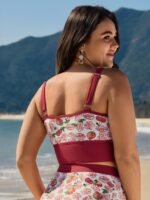 Floral Print Drawstring Front Bikini Top - Image 4