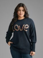 Supersoft Essentials Love Pattern Heather Pullover