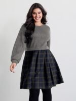 Layered Plaid Pockets Mini Dress - Image 10