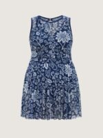 Floral Paisley Print Sheer Swim Dress - Image 9