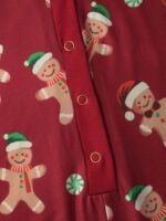 Gingerbread Print Button Placket Jumpsuit - Image 5