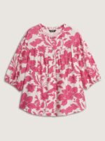 Sweet Floral Print Button Front Blouse - Image 7