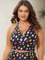 Leopard Print Cross-Straps Bikini Top - Image 46