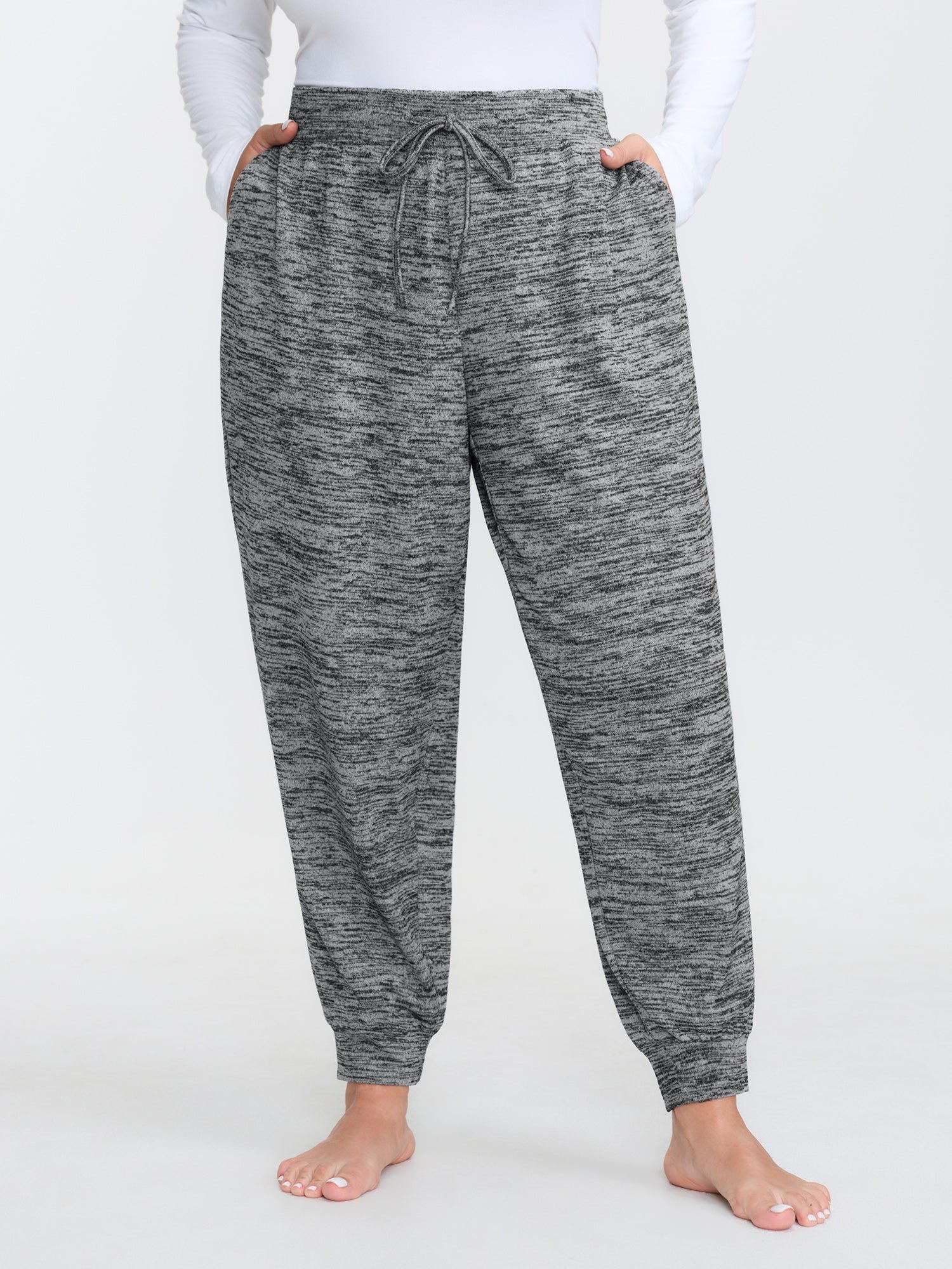 854203922_am.jpg Plain Heather Drawstring Lounge Bottoms - Image 1