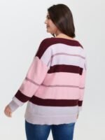 Striped Print Color Contrast Pullover - Image 23