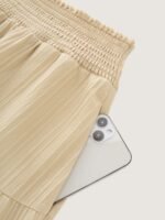 Shirred Wide Waistband Tiered Maxi Skirt - Image 6