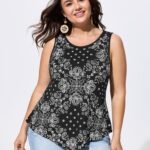 Supersoft Paisley Print Flowy Tank Top