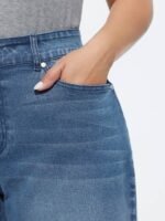 Stretchy Embroidered Hem Wide-Leg Jeans - Image 3