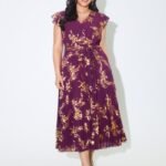 Sequin Side-Tie Pleated Midi Dress